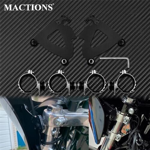 Motorcycle 49mm Fork Bracket Gauntlet Headlight Fairing Trigger Lock Mount For Harley Dyna Street Bob Low Rider Super Glide