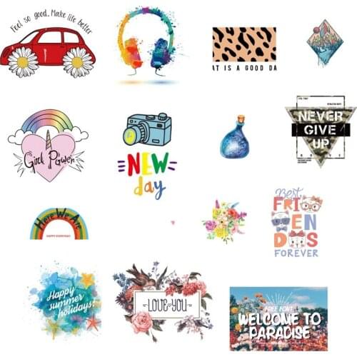 Cartoon Fashion Heat Transfer Iron On Transfers Patches For Clothing Flower Stickers Heat Transfer Vinyl For T-Shirts Applique