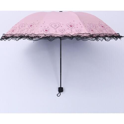 New folding vinyl lace umbrella outdoor UV-proof clear umbrella creative umbrella parasol lace umbrella