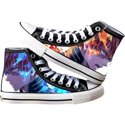 My Hero Academia Shoes Anime High Top Canvas Cosplay Adult Students Men Women Midoriya Izuku Print Casual Breathable Shoes