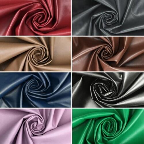 Stretch Faux Leather Fabric Synthetic Leather Fabric PU Fabric Material for Dress,Upholstery,Black,Navy,Red,Tan,by the meter