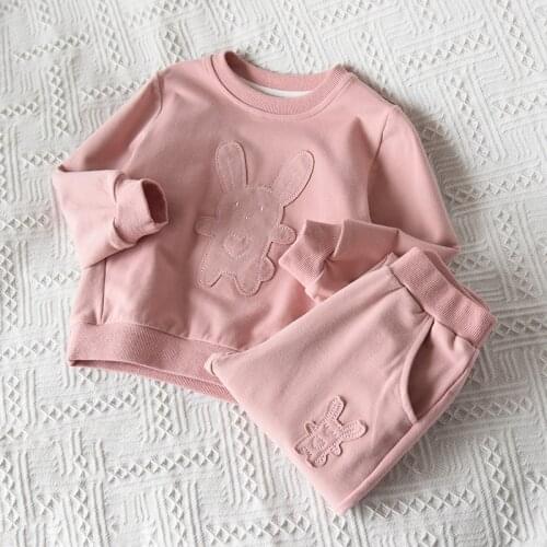 Autumn Girls Clothes Set Childrens Sweatshirt + Pants Casual Sport 2 Piece Set Kids Girls Clothes BB09