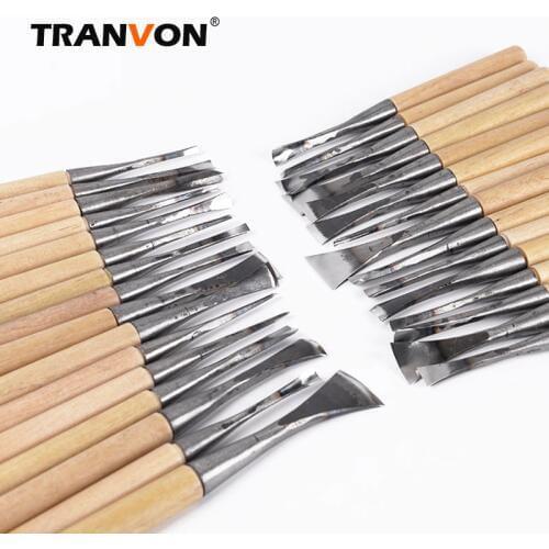 TRANVON 31pcs Professional Carving Knife Wood Seal DIY Hand Chisel Knives Craft Tools Set carving chisel Sculpture Tools