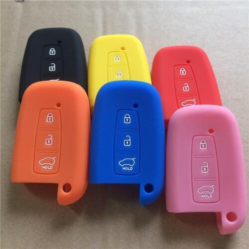 Silicone rubber car key cover for Hyundai Tucson IX35 I30 Elantra Genesis hyundai key 2 button