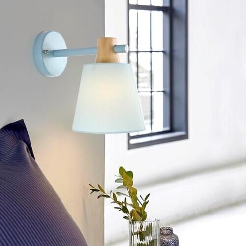 Nordic wall lamp bedside lamp bedroom modern living room aisle stairs simple iron belt wall lamp LED light