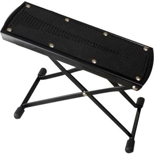 Foldable Guitar Footstool Anti-slip Metal Pedal Foot Stool with 6 Levels of Adjustable Height