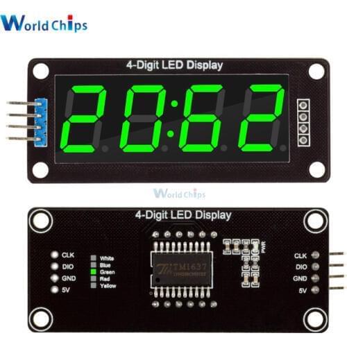 TM1637 4-Digit LED 0.56" 0.56 inch 7 Segments Display Tube Clock Double Dots Module Green LED Display Module For Arduino