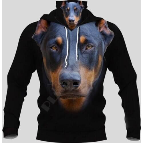 Doberman Dog 3D Printed Hoodies Harajuku Fashion Sweatshirt Women Men Casual Pullover Hoodie Mask Warm Drop Shipping