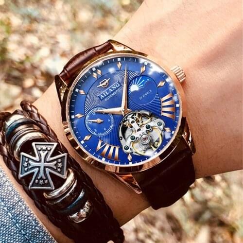 Top Brand Luxury Skeleton Tourbillon Watch Men Clock Automatic Mechanical Male Business Wrist Watch Relogio Masculino 2021 NEW