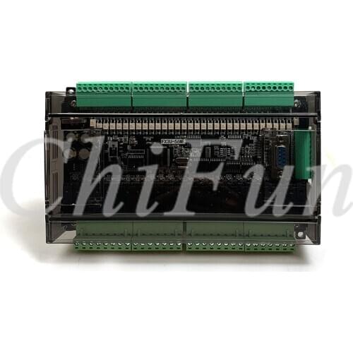 High speed FX1N FX2N FX3U-56MR/60MR 32 input 24 relay output industrial control board 6AD 2DA with RTC RS485 & shell