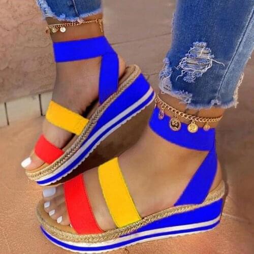 2021Summer Women Hot Sale Multi Colors Big Size Casual Shoes Flat Comfortable Sandals Female Light Sandalias