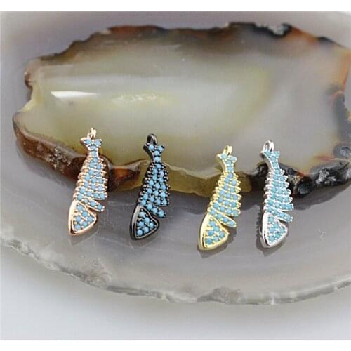 18*7mm 20pcs/lot Fashion fish shape cz pendant,metal copper plated cubic zirconia charm,bracelet/necklace accessories