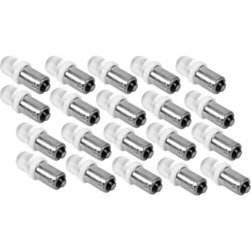 20Pcs BA9S 1895 H6W 53 57 Bayonet LED Light Bulbs for Car Map Lamp 12V White