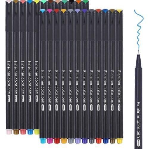 24pcs Journal Colored Fine Point Pens Fineliner Pen for Note Taking Calendar Agenda Bullet Journaling Art Project Office Supply