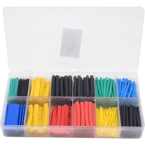 280pcs/lot 8 Sizes Assorted Heat Shrink Tubing Colorful Polyolefin 2:1 Shrinking Wrap Wire Insulated Shrinkable Sleeve Tubes Set