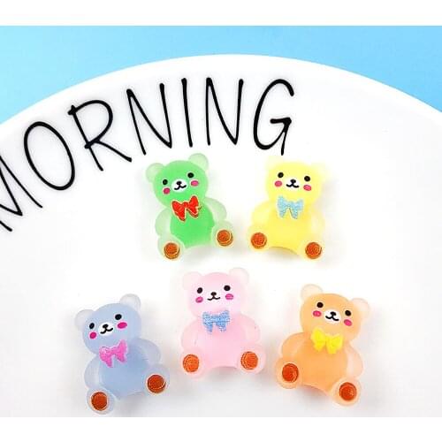 6Pcs 22mm 5colors BABY Bears Charms Diy Findings Transparent Bear Charm Pendant Earring Accessories Jewelry Making Handmade