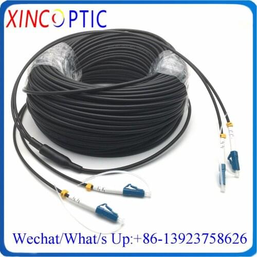 70M 2Cores SM G657A,4.0mm LSZH/TPU Cable,70Mts 2C LC/UPC(2Fibers)/SC/ST/FCPC Single Mode Armored Fiber Optical Patch Cord Jumper