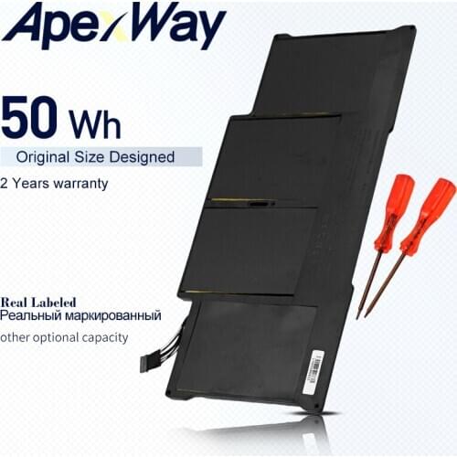 ApexWay 7.3V Laptop Battery A1405 A1496 For MacBook Air 13" A1369 2011 A1466 2012 MC503 MC504 MC965 MC966 50Wh