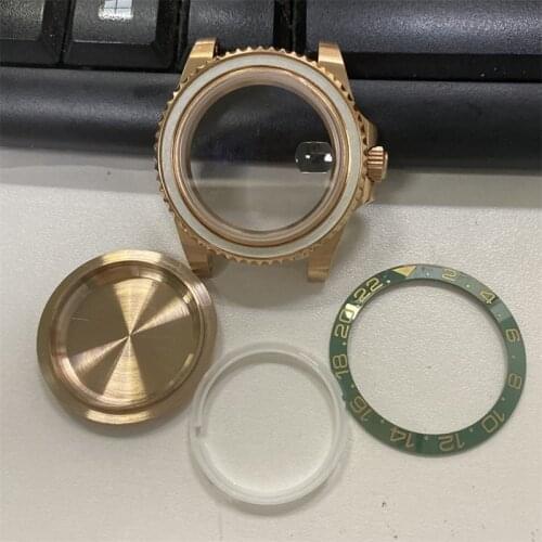 Watch Accessories Watch Case 41MM 316L Stainless Steel Rose Gold Case Suitable for Movement 8215 8205 2813 2836 2834