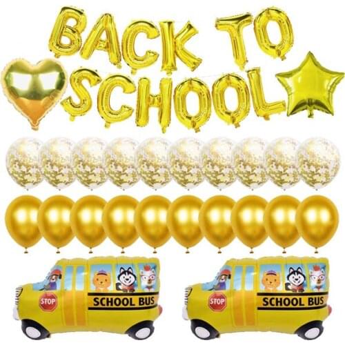 Back to School Balloons Decorations Set - Large, School Bus Decorations Foil Balloons | Back to School Decorations Supplies Kit