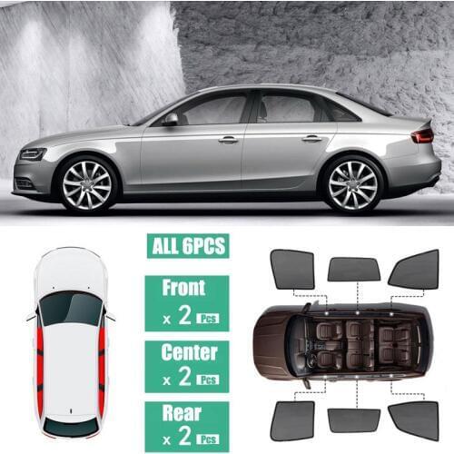 Side Windows Magnetic Sun Shade UV Protection Ray Blocking Mesh Visor Fit For Audi A4 2007-2015