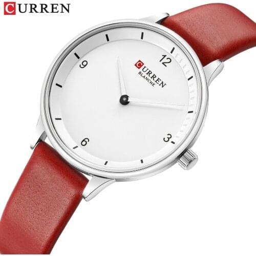 New CURREN Women Leather Strap Watch Fashion Minimalist Ladies Dress Waterproof Wristwatch Casual Girl Clock reloj mujer