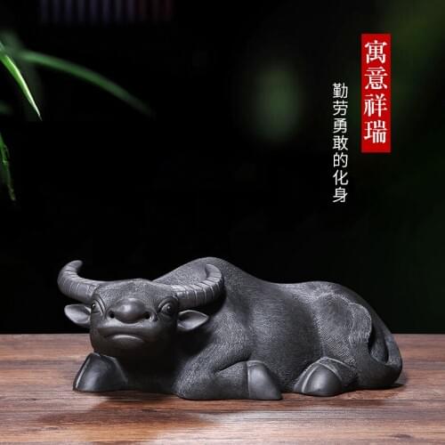 Tea spoil large tea set yixing tea by hand to play indoor furnishing articles furnishing articles of buffalo tea set