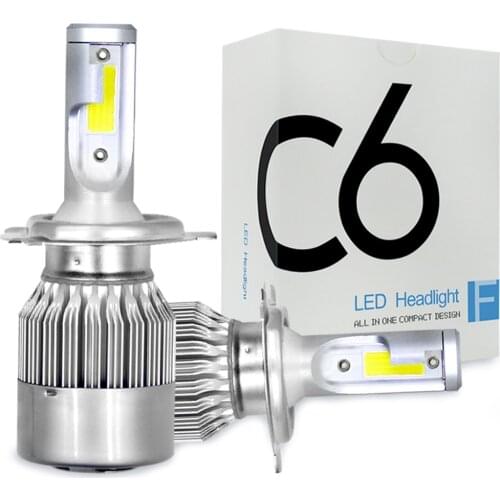 COOLFOX S2 C6 LED H4 H7 LED Headlight H1 H3 H11 H13 9004 9005 9006 9007 880 H27 Car Light Bulbs Auto Lamp 12V 6000k