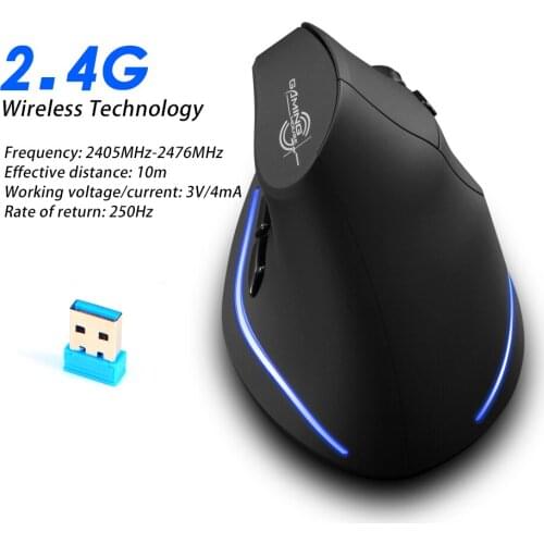 F-35 Mouse Wireless Vertical Mouse Ergonomic Rechargeable 2400 DPI Optional Portable Gaming Mouse for Mac Laptop PC Computer