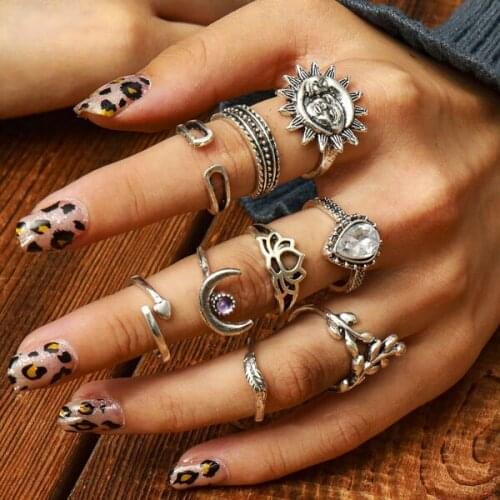 Personality Trend Retro DIY Hollow Sunflower Set Ring