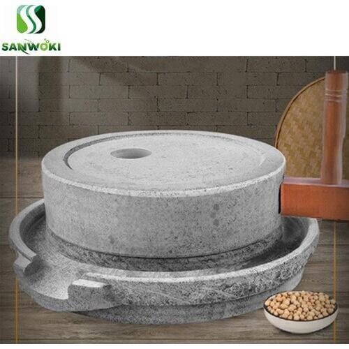 Flour mill mannul stone crusher bean juice mill stone rice grinder grain grinding machine soya milk machine With wooden frame