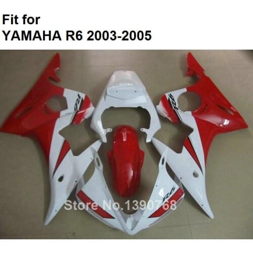 Red White ABS Plastic Fairing For YAMAHA Fairings R6 2003 2004 2005 Bodywork Parts Fairing Kit YZF R6 03 04 05 HZ40