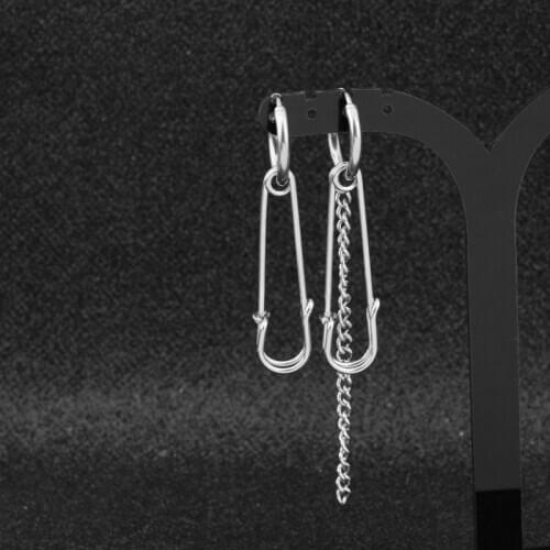 Fashion street shoot a gender pin asymmetrical earrings wholesale ear pierced ear clip jewelry hot sale