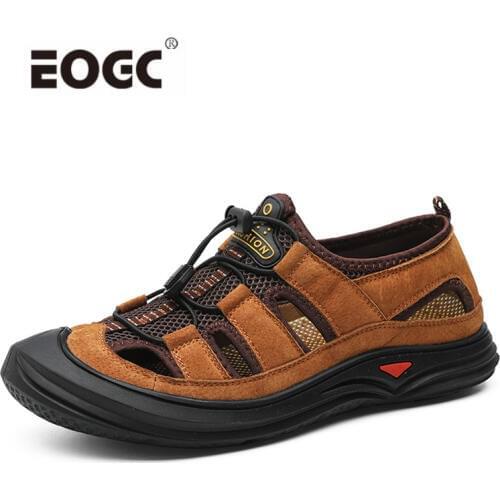 High Quality Genuine Leather Men Sandals Beach Men Summer Shoes Plus Size Lightweight Comfort Men Shoes