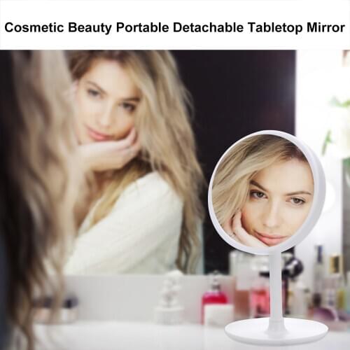 3 In 1 Table Desktop LED Makeup Mirror Light Lamp Breeze Beauty Mirror W/ 5X Magnifier Mirror and Fan for Lady Women Beauty Tool