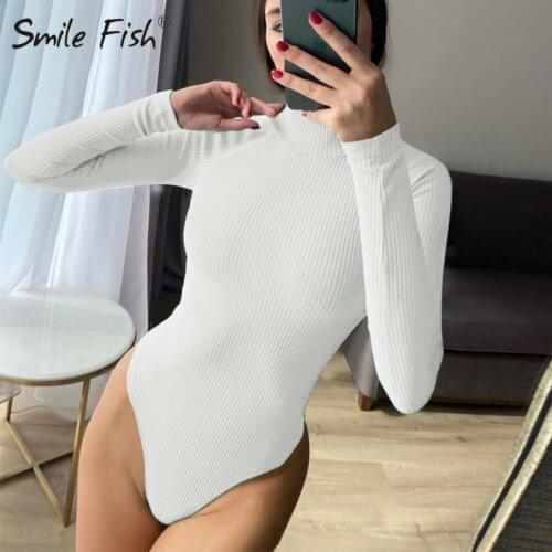 Solid Skinny Turtleneck Bodysuits Long Sleeve Bodysuit Solid Apricot Rompers Women Casual Basic Body Fall Winter Slim G2030