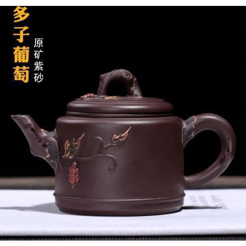 Original mine old Purple mud multi-seed grape purple clay pot all hand-made decorative famous pot customized delivery