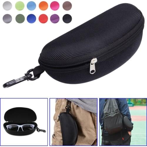 Portable Sunglasses Case Storage Box Glasses Protector Lightweight Zipper Eyeglass Shell with Carabiner SCIE999