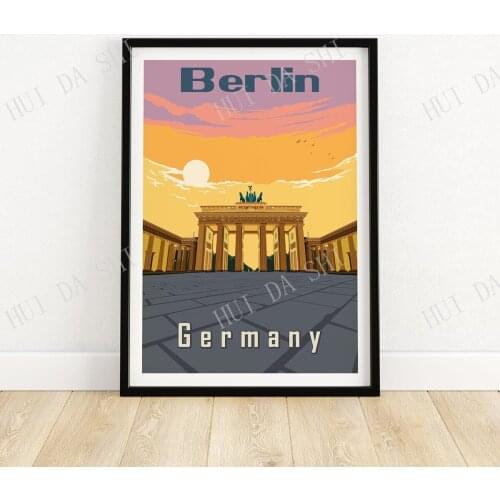 Berlin Poster | German Travel Print | Brandenburg Gate Wall Art | Home Decor | Deutschland Gift Idea