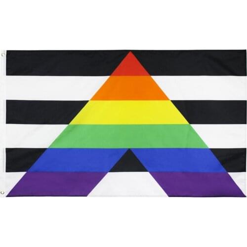 3x5ft Gay Straight Ally Flag LGBT Straight Alliance Rainbow Flags Flags And Banners Lgbt Flag Party Decoration Home Decoration