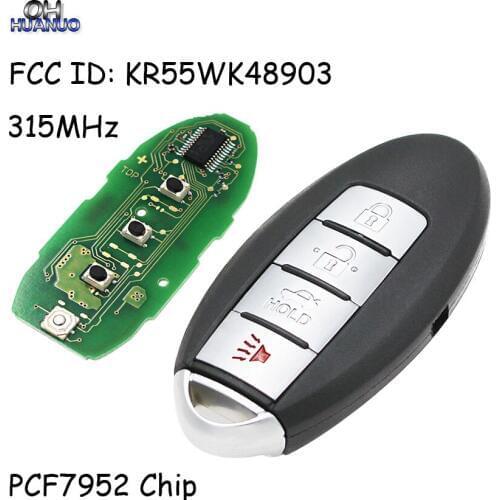 4 Button Smart Remote Key Keyless Entry 315MHz PCF7952 Chip for Nissan Altima Maxima Murano KR55WK48903 With Insert Key