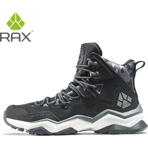 RAX Men Hiking Shoes winter Waterproof Outdoor Sneaker Men Leather Trekking Boots Trail Camping Climbing Sneakers leather shoes