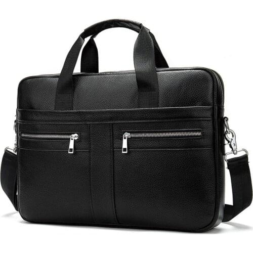 Mannen Schouder Hand Tas Laptop Handtas Voor Document A4 Lederen Aktetas Mannelijke Tote Bolsas Zakelijke Werk Kantoor Side