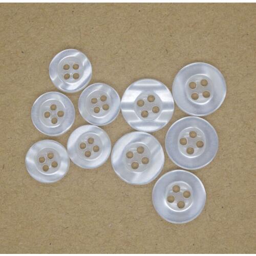 SHINE Brand 100PCs Resin Sewing Button Scrapbooking Round Pearl 4 Holes Costura Botones bottoni botoes JS9015 10mm 12.5mm