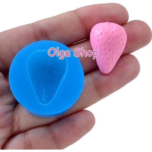 SYL134 23.3mm x 17.0mm Strawberry Silicone Mold Fondant Cake Decoration Candy Resin Clay DIY Earrings FOOD SAFE OVEN SAFE