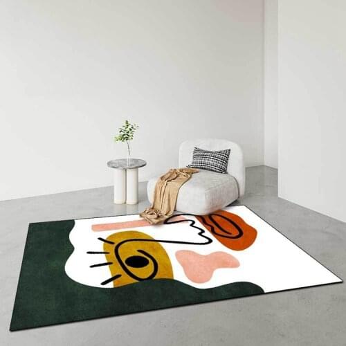 Modern Style Tapete Abstract Geometric Morandi Home Decoration Soft Plush Carpet Living Room Bedroom Bedside Anti Slip Area Rugs