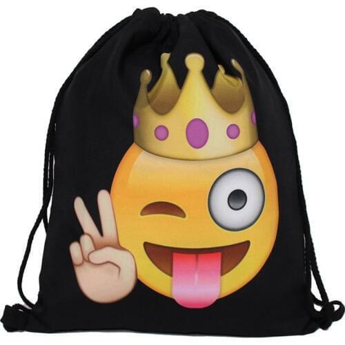 BU Brand Fashion Prints Drawstring Bag Cute Student Bag Travel Pouch Shoes Storage Clothes Handbag Cosmetics Wash Bags for Women