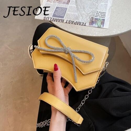 Bow Crossbody Bags for Women Fashion Luxury Small Bag Purse Female Leather Chain Casual Handbags Lady Designer Shoulder Flap Bag