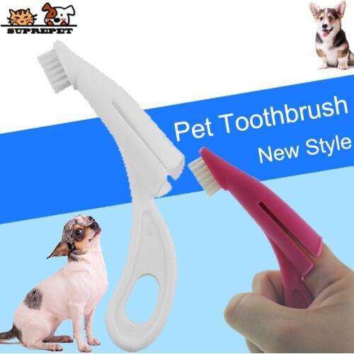 SUPREPET Pet Toothbrush Soft Teeth Brush for Dog Pet Grooming Dental Care Dog Finger Brush Plastic Dog Toothbrush Pet Products