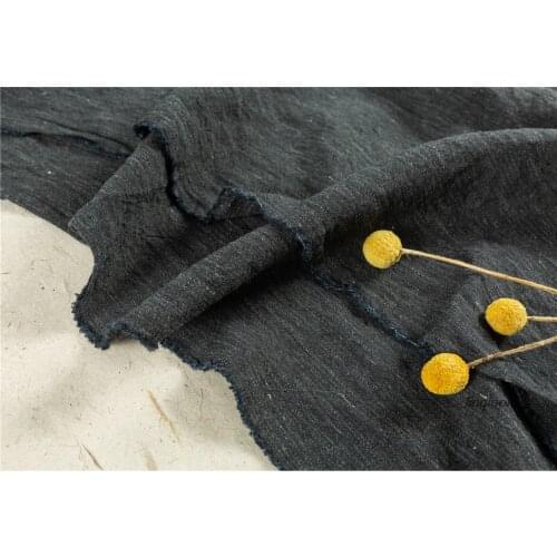High-end linen black and gray clothing fabric